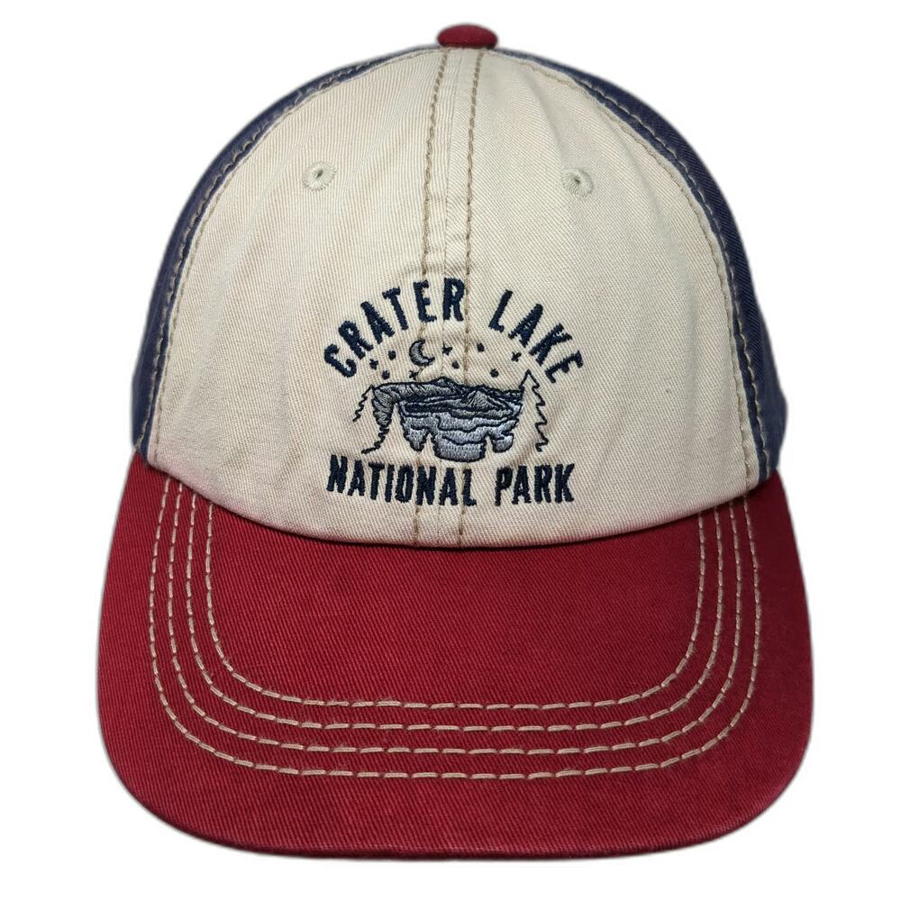 Ace USA Baseball Cap Blue Beige Red One Size Crater Lake National Park Strap Hat